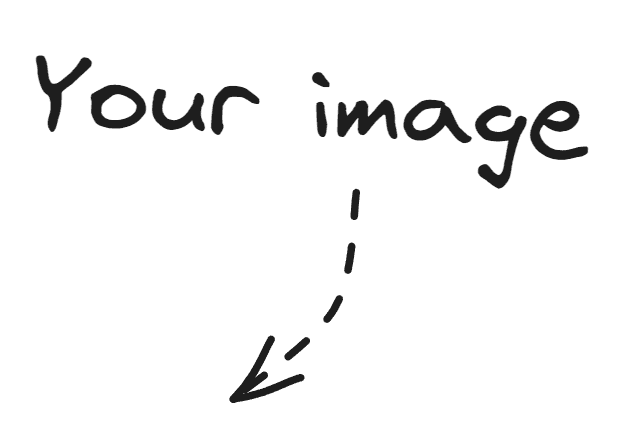 An image features the words "Your image", with a dashed line arrow pointing downward.